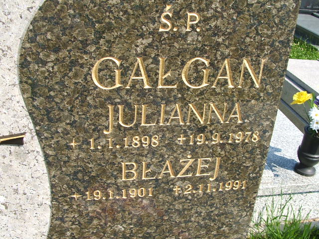 Julianna Gałgan 1898 Polanka Wielka - Grobonet - Wyszukiwarka osób pochowanych